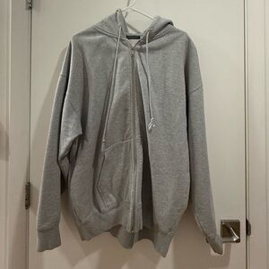Grey Oversized Brandy Melville Zip-up